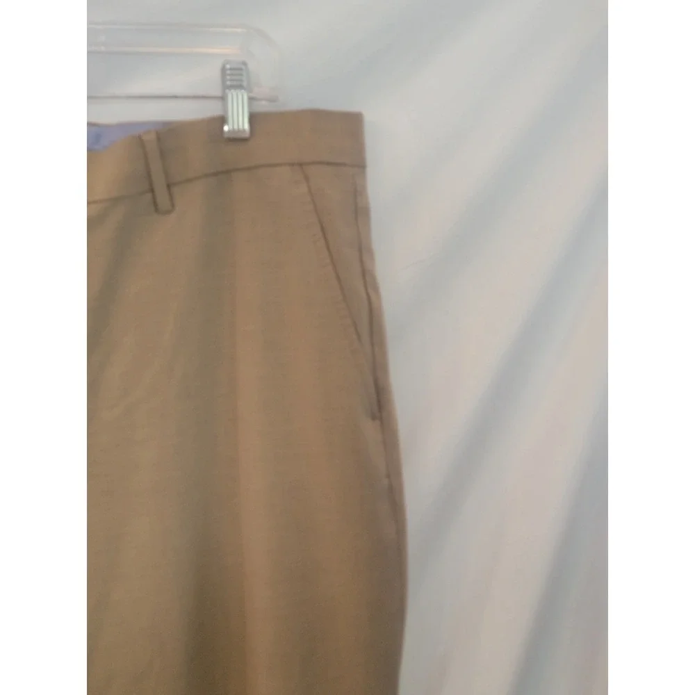 Perris Ellis Premium Mens Tailored Fit Dress Pants Tan Khaki Flat Front Trousers